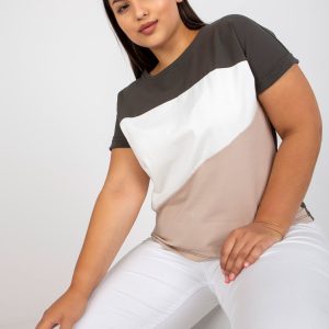 Großhandel Khaki-Beiges klassisches Plus -Size-T-Shirt aus Baumwolle