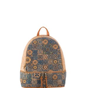 Großhandel Hellbrauner Rucksack mit Vintage-Muster