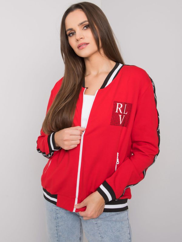 Großhandel Rotes Billie Cardigan-Sweatshirt