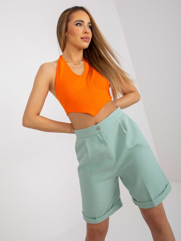 Großhandel Mintfarbene Damen-Shorts elegant vom Anzug