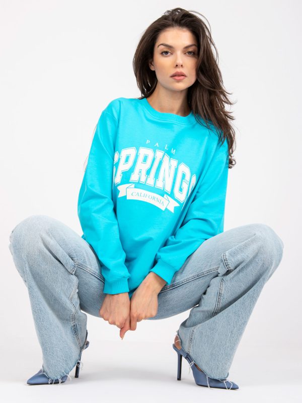 Großhandel Blau-weißes Oversize-Sweatshirt mit Taschen