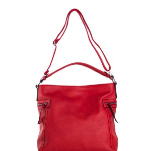 Großhandel Red Roomy Schultertasche aus Öko-Leder