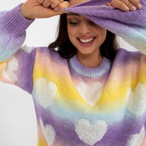 Großhandel Klassischer Damenpullover Ombre mit Applikation