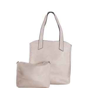 Großhandel Schultertasche 2in1 aus Öko-Leder in Hellbeige