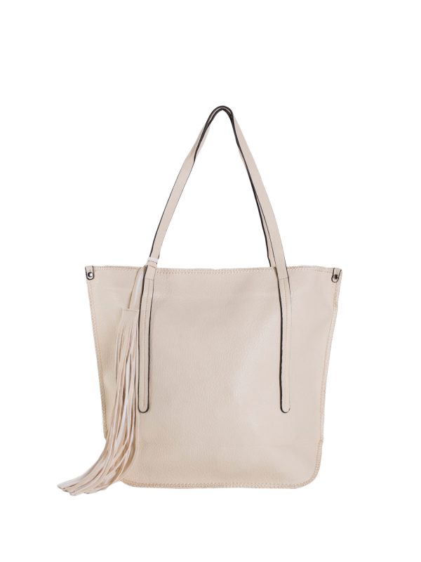 Großhandel Hellbeige Damen Shopper Bag mit Henkeln