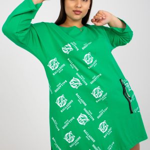 Großhandel Grüne Tunika aus Baumwolle plus size mit Prints