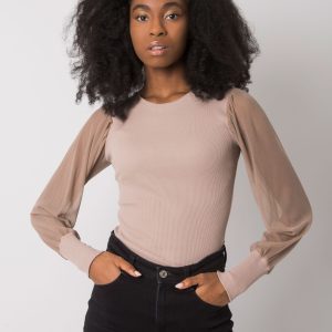 Großhandel RUE PARIS Dunkelbeige Bluse für Damen Cynthia