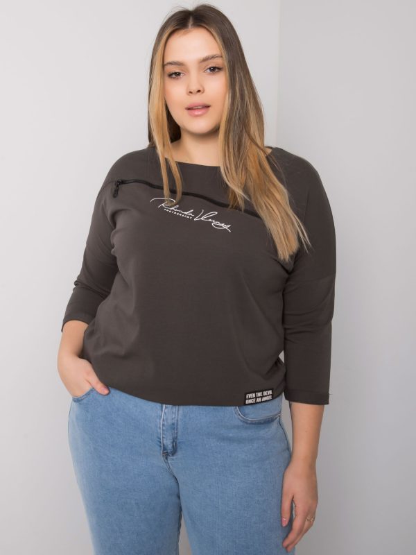 Großhandel Dunkle Khakibluse plus size Nova