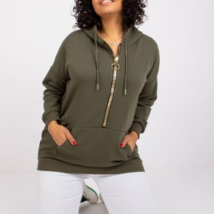 Großhandel Khakifarbenes Sweatshirt plus size Baumwolle Amanda