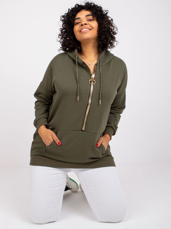 Großhandel Khakifarbenes Sweatshirt plus size Baumwolle Amanda