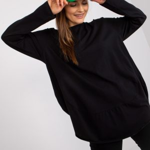 Großhandel Schwarze Oversize-Freizeitbluse Renata