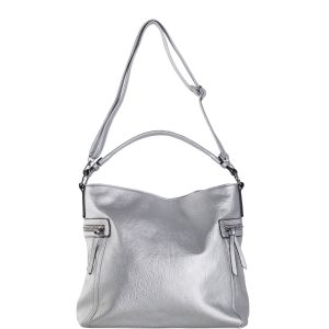 Großhandel Schultertasche Eco-Leder in Silber