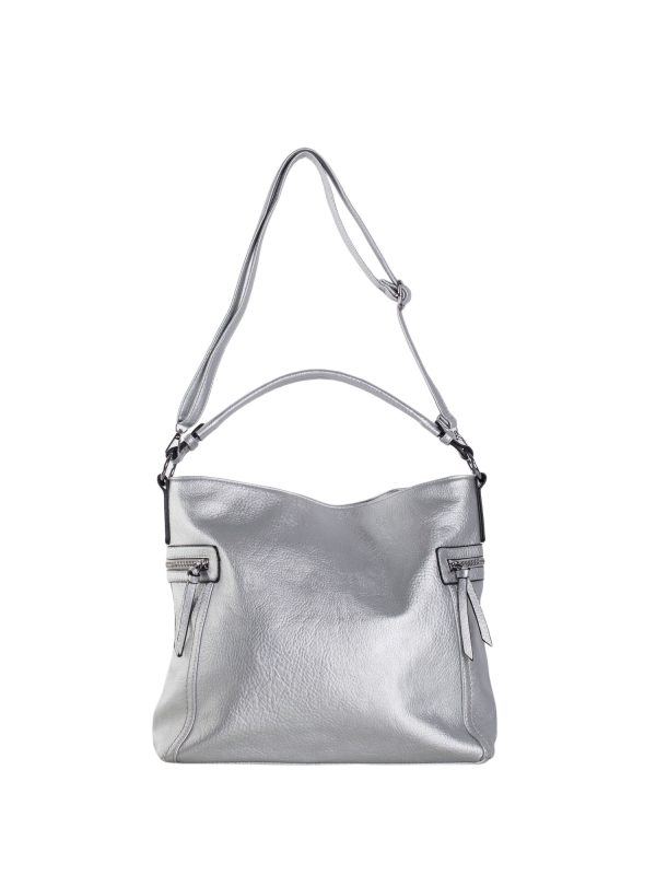 Großhandel Schultertasche Eco-Leder in Silber