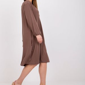 Großhandel Braunes Oversize-Midikleid Rimini