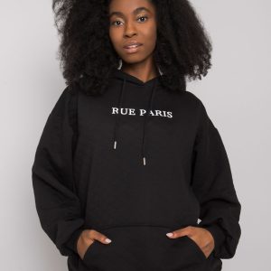 Großhandel Schwarzes Stepp-Sweatshirt Hanna RUE PARIS