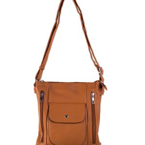 Großhandel Braune Damen Schultertasche mit verstellbarem Riemen