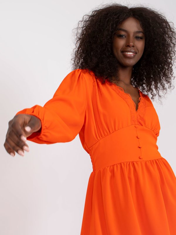 Großhandel Fluo Orange Libby Lässiges Minikleid