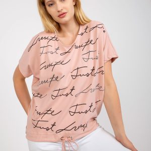 Großhandel Dirty Pink T-Shirt aus Baumwolle in Übergröße mit Inschriften