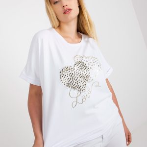 Großhandel Weißes lockeres Plus Size T-Shirt mit