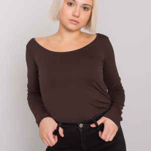 Großhandel Dunkelbraune Bluse Basic Toulouse