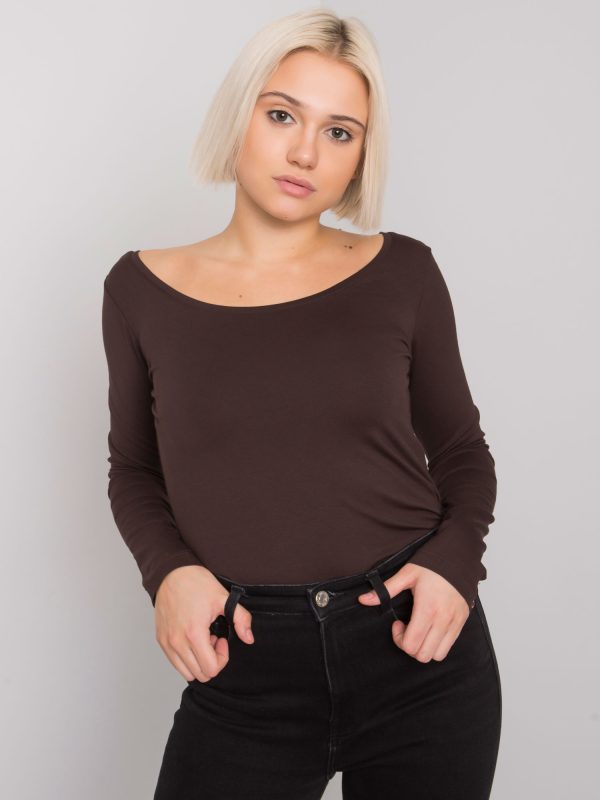 Großhandel Dunkelbraune Bluse Basic Toulouse