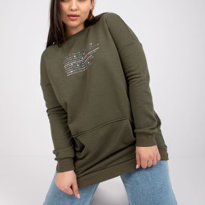 Großhandel Khakifarbenes Sweatshirt plus size Känguru Desiree