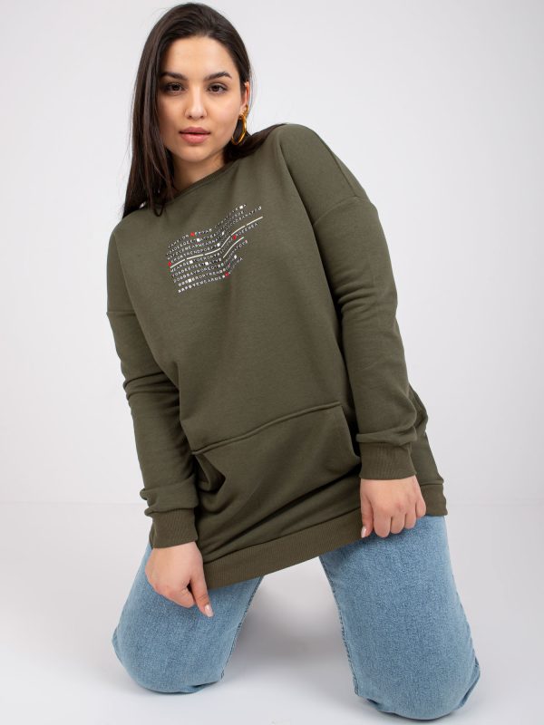 Großhandel Khakifarbenes Sweatshirt plus size Känguru Desiree