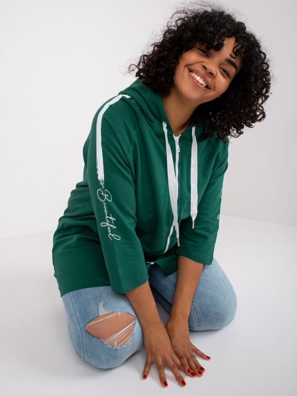 Großhandel Dunkelgrünes Plus -Size-Sweatshirt mit Miley-Aufdruck