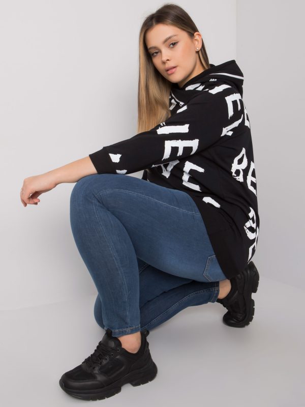 Großhandel Schwarz Gemustertes Sweatshirt Plus Size Perth