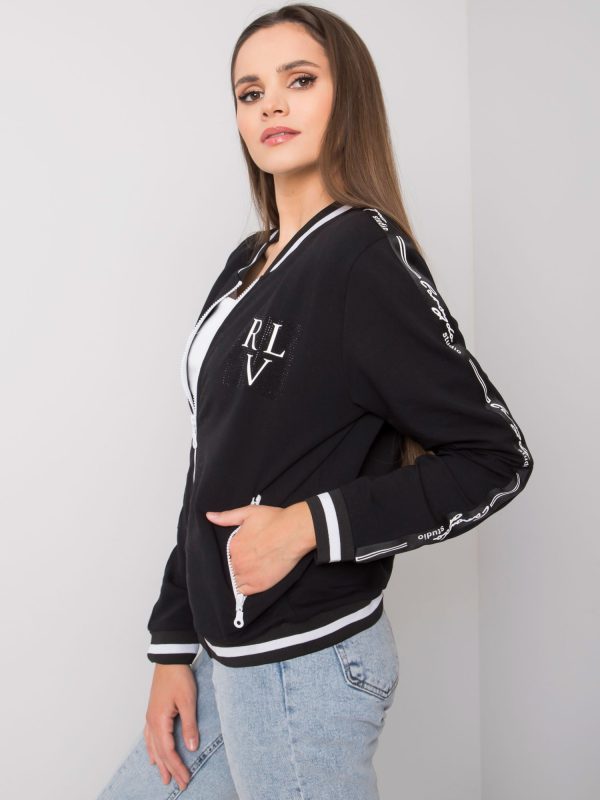 Großhandel Schwarzes Billie Cardigan-Sweatshirt