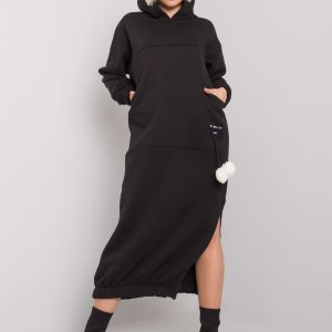 Großhandel Bilbao langes Sweatshirtkleid, schwarz