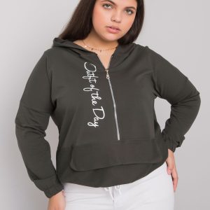 Großhandel Dunkelkhakifarbenes Sweatshirt in Übergröße Kaylee