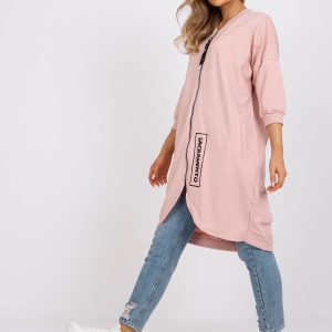 Großhandel Langes Sweatshirt aus Baumwolle in Dirty Pink