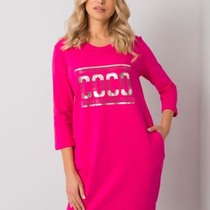 Großhandel Fuchsia Kleid mit Taschen Marseille