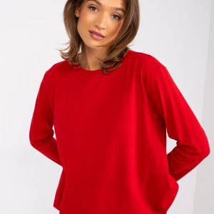 Großhandel Rote lockere Bluse basic Renata