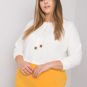 Großhandel Ecru-gelbes Plus -Size-Sweatshirt ohne Kapuze Sira