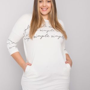 Großhandel Ecru Plus Size Bluse mit Lily-Auf