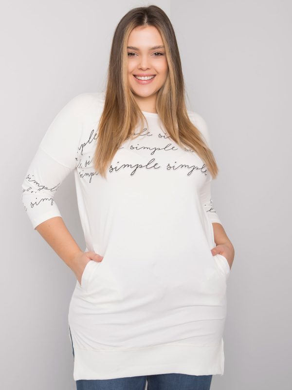 Großhandel Ecru Plus Size Bluse mit Lily-Auf