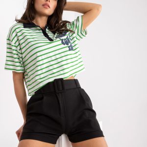 Großhandel Schwarze Shorts mit Gürtel in einem eleganten Stil