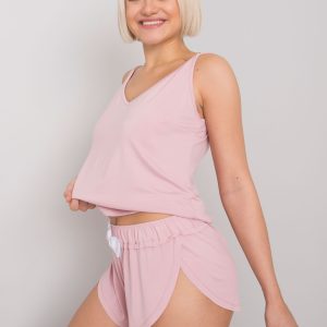 Großhandel Schmutziger pinkfarbener Pyjama mit Shorts Alice RUE PARIS