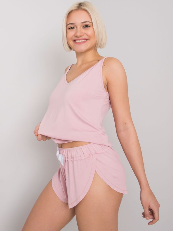 Großhandel Schmutziger pinkfarbener Pyjama mit Shorts Alice RUE PARIS