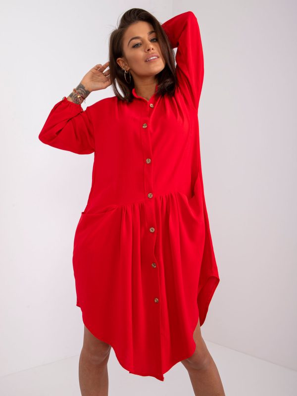 Großhandel Rotes Oversize-Kleid Monica RUE PARIS