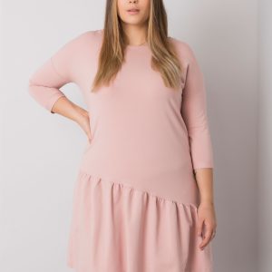 Großhandel Dirty Pink Plus Size Rüschenkleid Linda