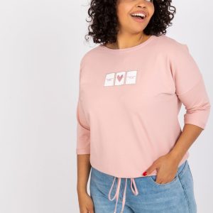 Großhandel Olympia Dirty Pink Plus -Size-Baumwollbluse