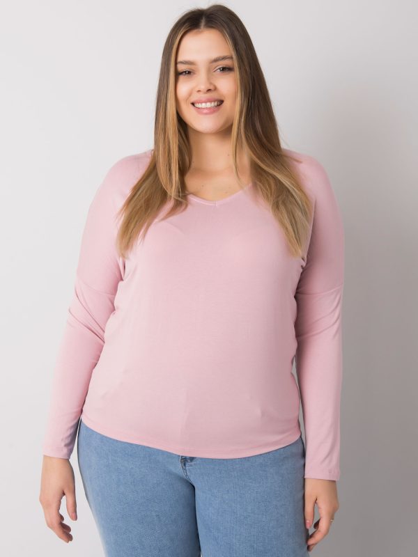 Großhandel Rosa schlichte Bluse plus size Elisa