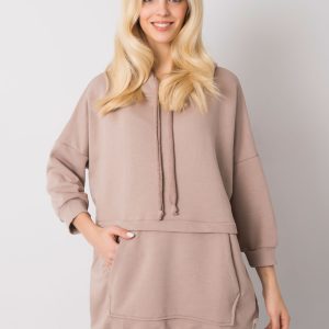 Großhandel Dunkelbeiges langes Sweatshirt Grace