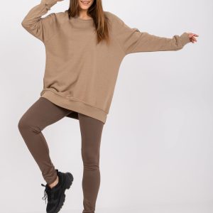 Großhandel Dunkelbeiges Sweatshirt Basic Remy