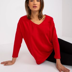 Großhandel Rote Oversize-Damenbluse Sylviane