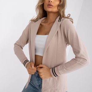 Großhandel Beigefarbene Baumwolljacke im Sportstil