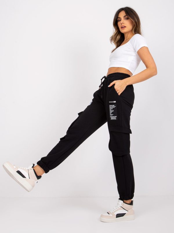 Großhandel Schwarze Gina Cargo Sweatpants